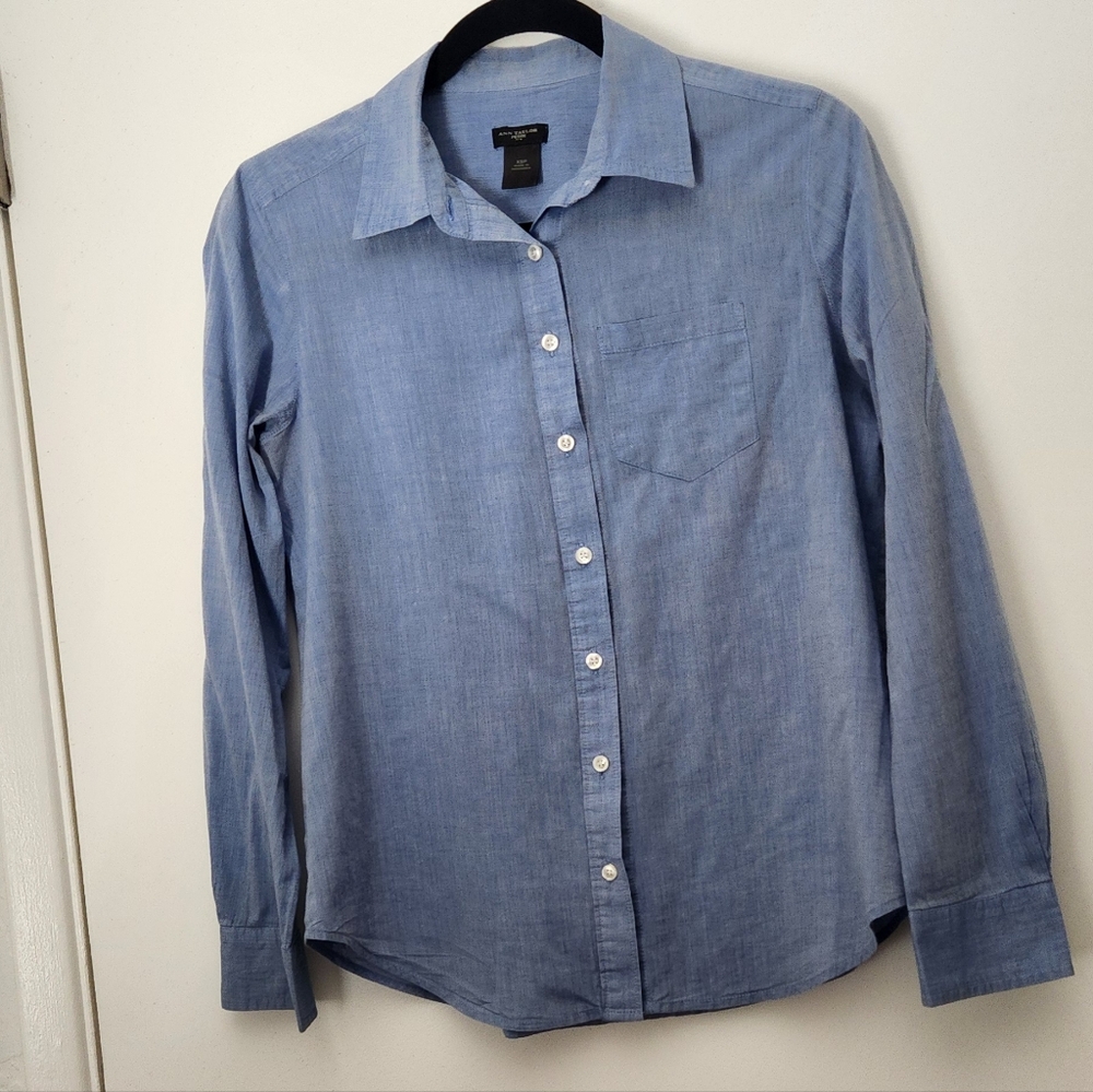 Ann Taylor Light Blue Casual Women's Shirt